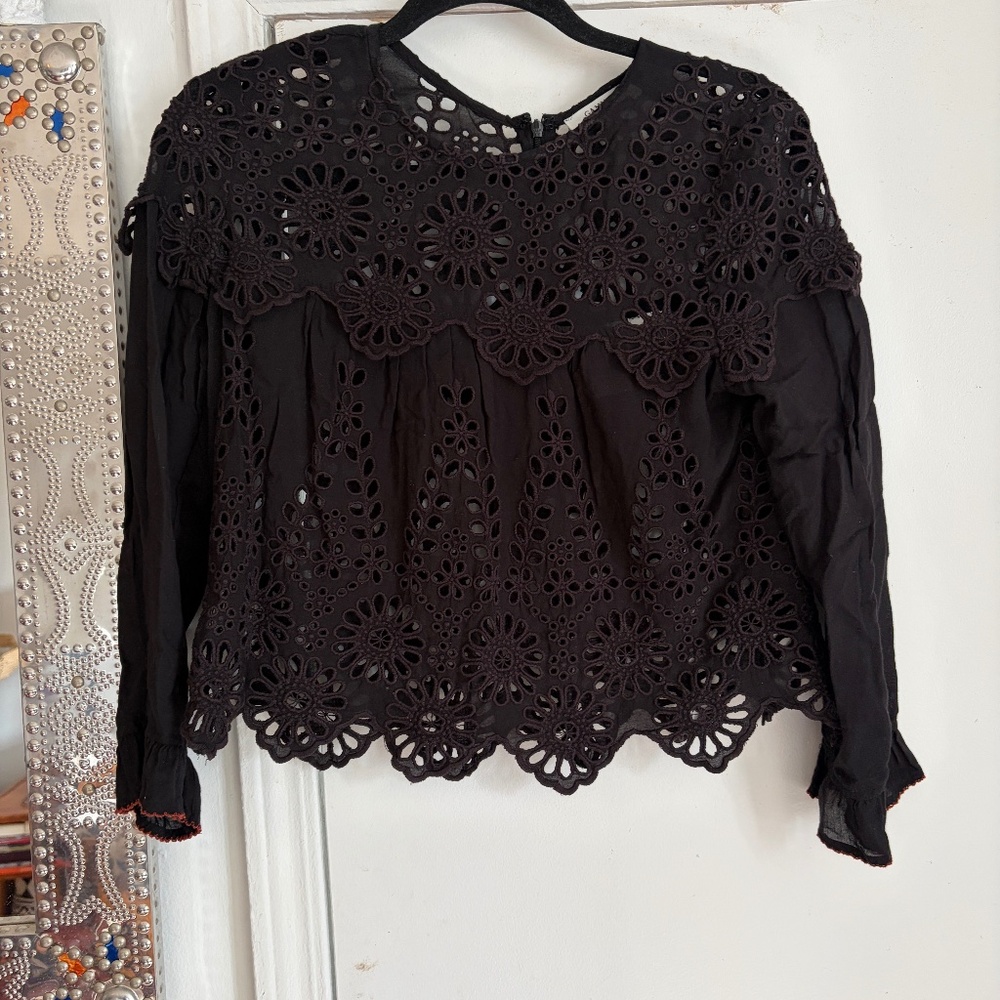 Ganni Black Top Size 34